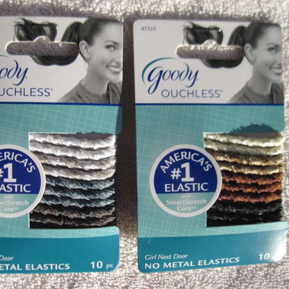 10 Goody Ouchless Girl Next Door Twisted No Metal Elastic Hair Band Ponytailers